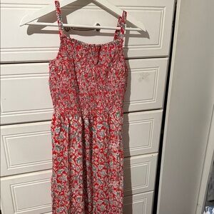 Old Navy Red Floral Midi Dress